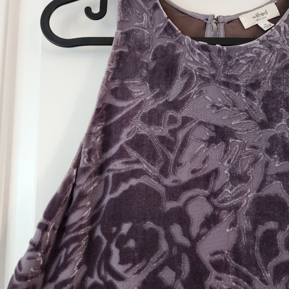 Aritzia Wilfred Silk Velvet Printed Trompette Dress - Picture 6 of 12